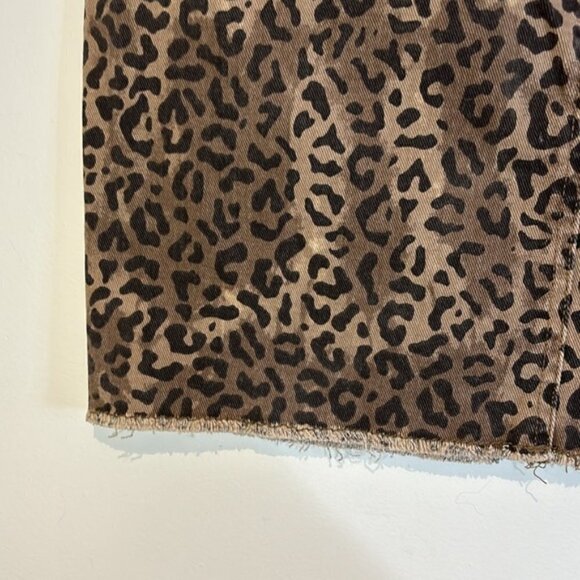 William Rast Women's Denim Wild Cheetah Mini Skirt Brown Size 28 - Picture 6 of 10
